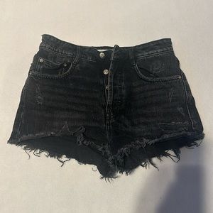 Zara black denim shorts